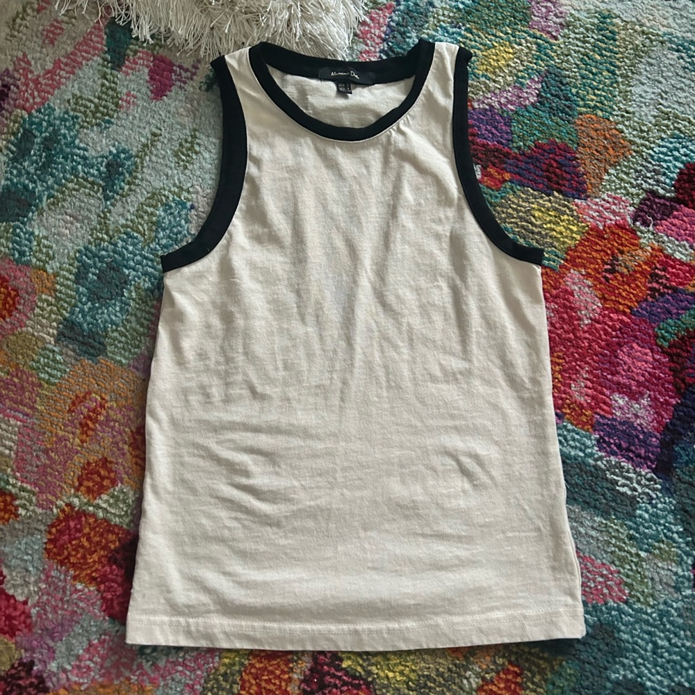Massimo Dutti Sleeveless Contrast T-Shirt